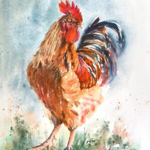 Rooster 27x38cm by Stela Toncheva